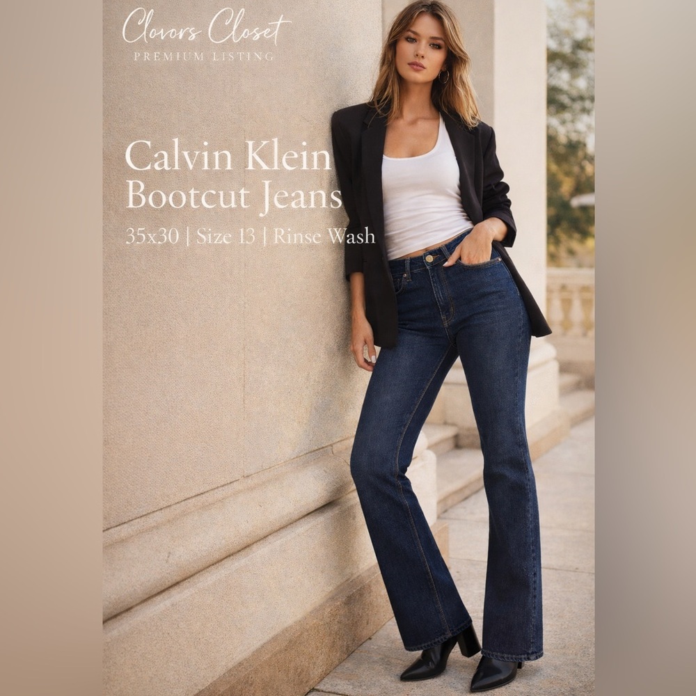Calvin Klein Bootcut Jeans 35x30 Rinse Wash Size 13